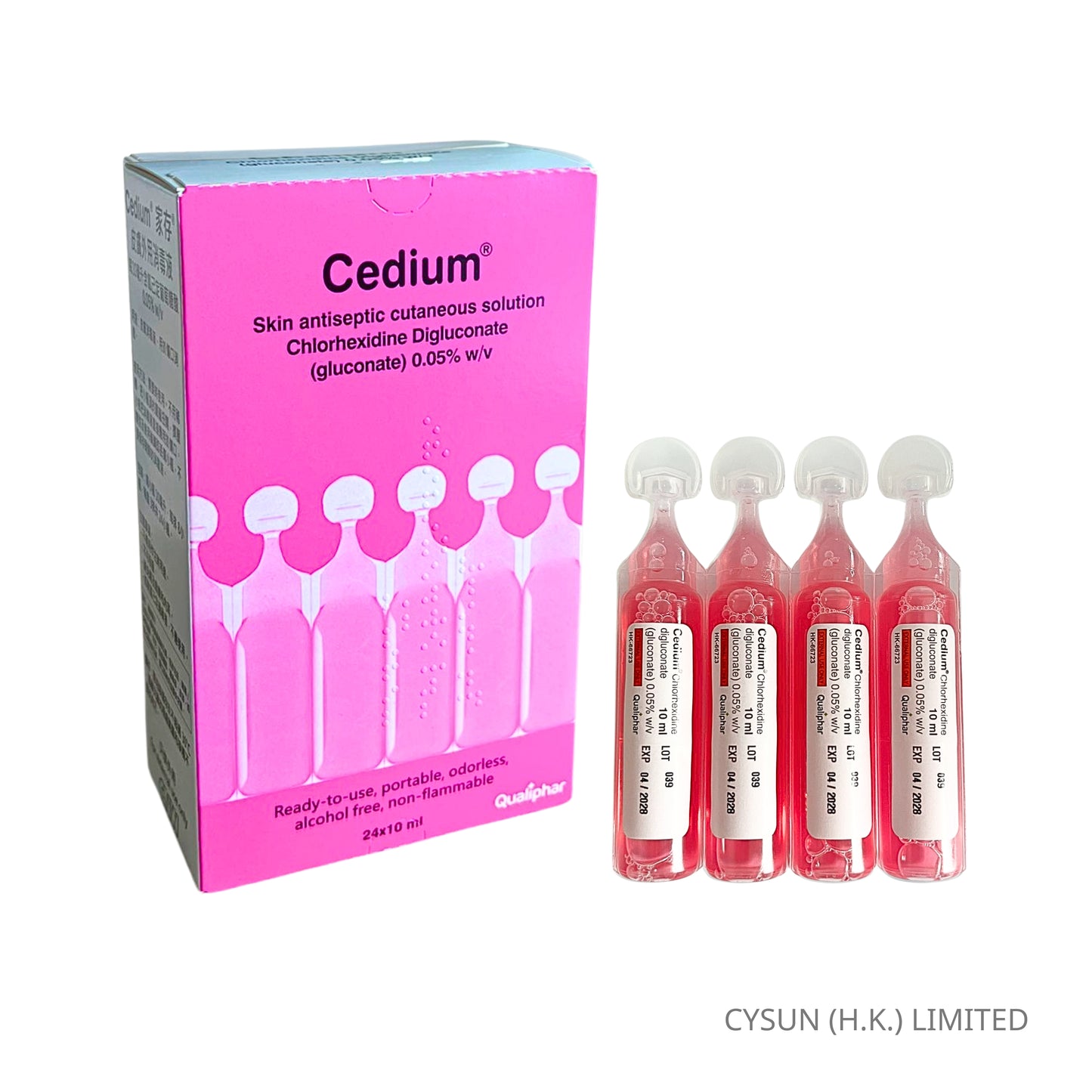 CEDIUM 家存 皮膚外用傷口消毒液 氯己定葡萄糖酸 0.05% w/v Chlorhexidine Digluconate 0.05% w/v 10毫升 x 24支