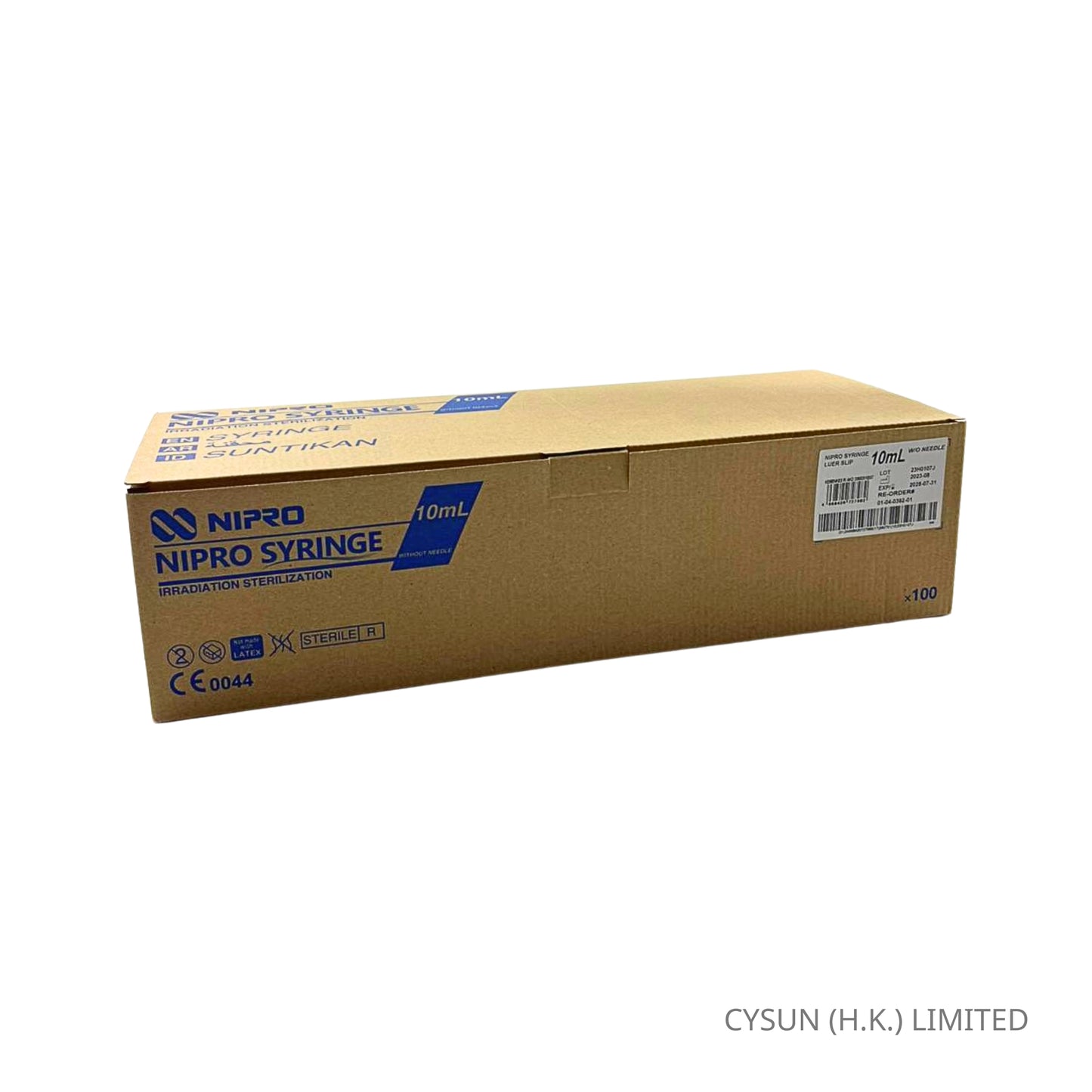 NIPRO 10ml Luer Slip Syringe Without Needle 直咀針筒/餵食針筒 100支