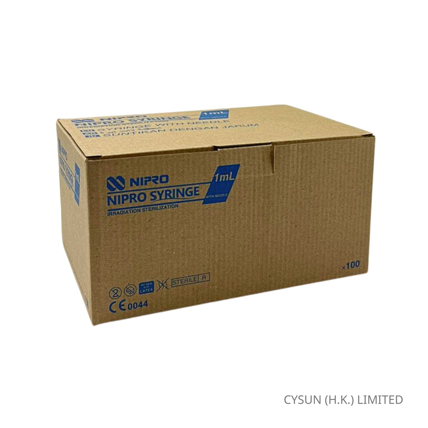 NIPRO 1ml 25Gx5/8" Luer Slip Syringe With Needle 直咀針筒連針咀 100支