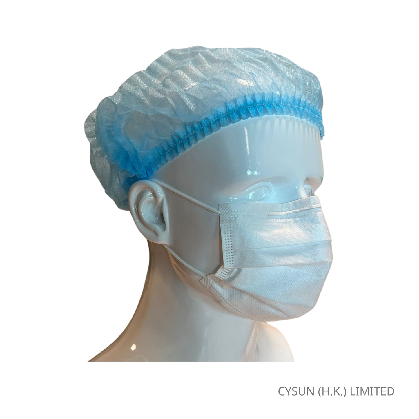 戴口罩和頭套示範圖