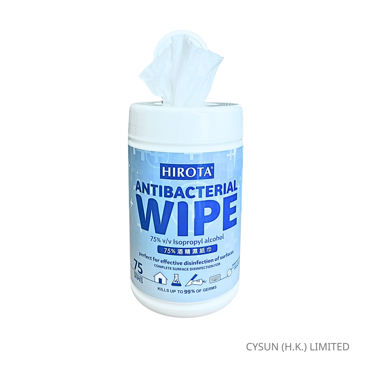 HIROTA 75% 酒精消毒濕紙巾 Alcohol Wipes 大片裝 75張