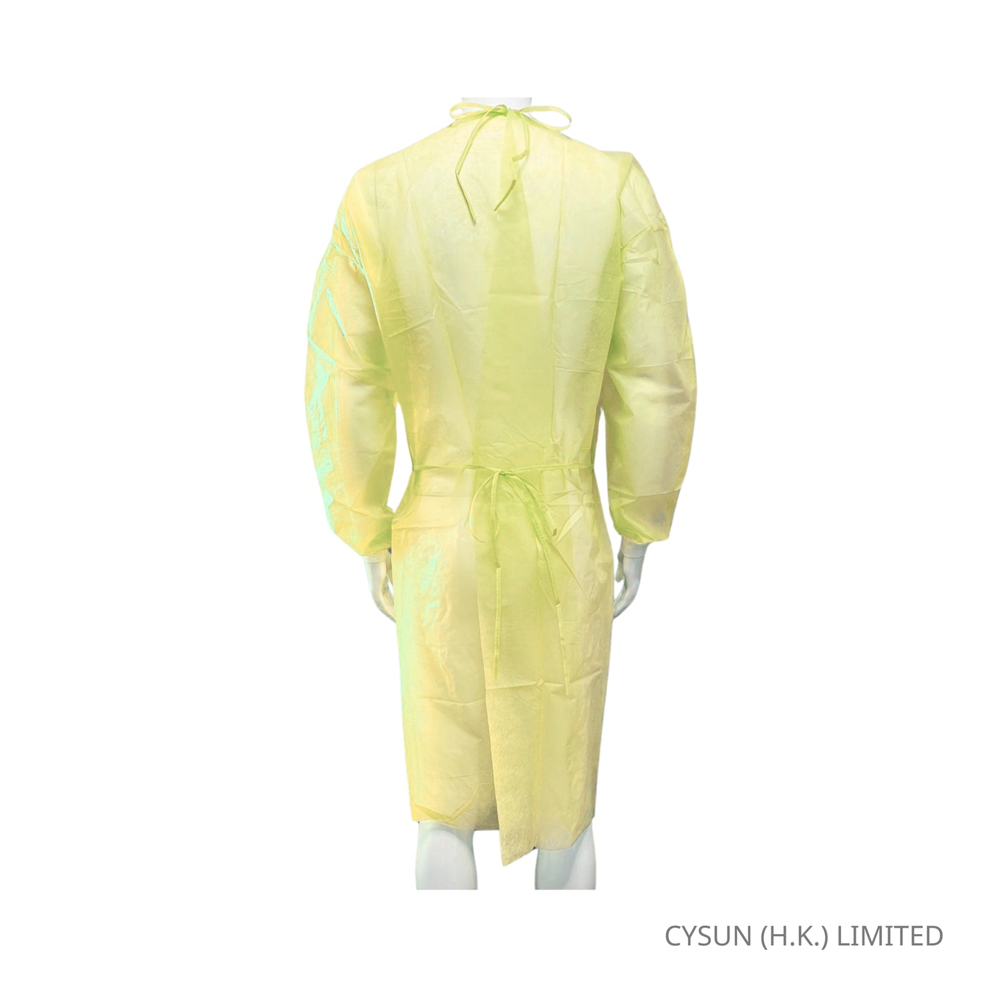LOSIS ASTM LEVEL 2 PP+PE 一次性保護衣 防護衣 背面 黃色
