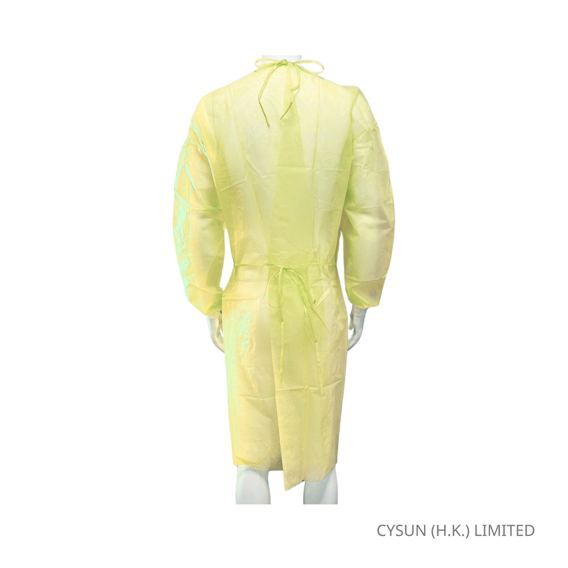 LOSIS ASTM LEVEL 2 PP+PE 一次性保護衣 防護衣 背面 黃色