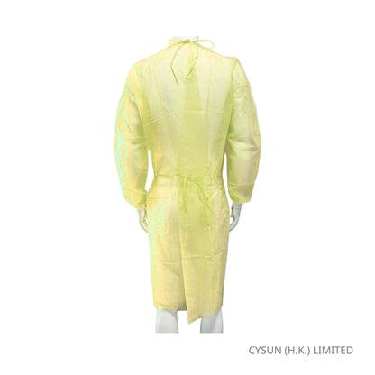 LOSIS ASTM LEVEL 2 PP+PE 一次性保護衣 防護衣 背面 黃色