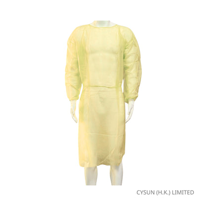 LOSIS ASTM LEVEL 2 PP+PE 一次性保護衣 防護衣 正面 黃色