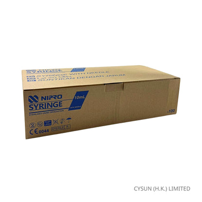 NIPRO 10ml 21Gx1-1/2" Luer Lock Syringe With Needle 螺旋咀針筒連針咀 100支