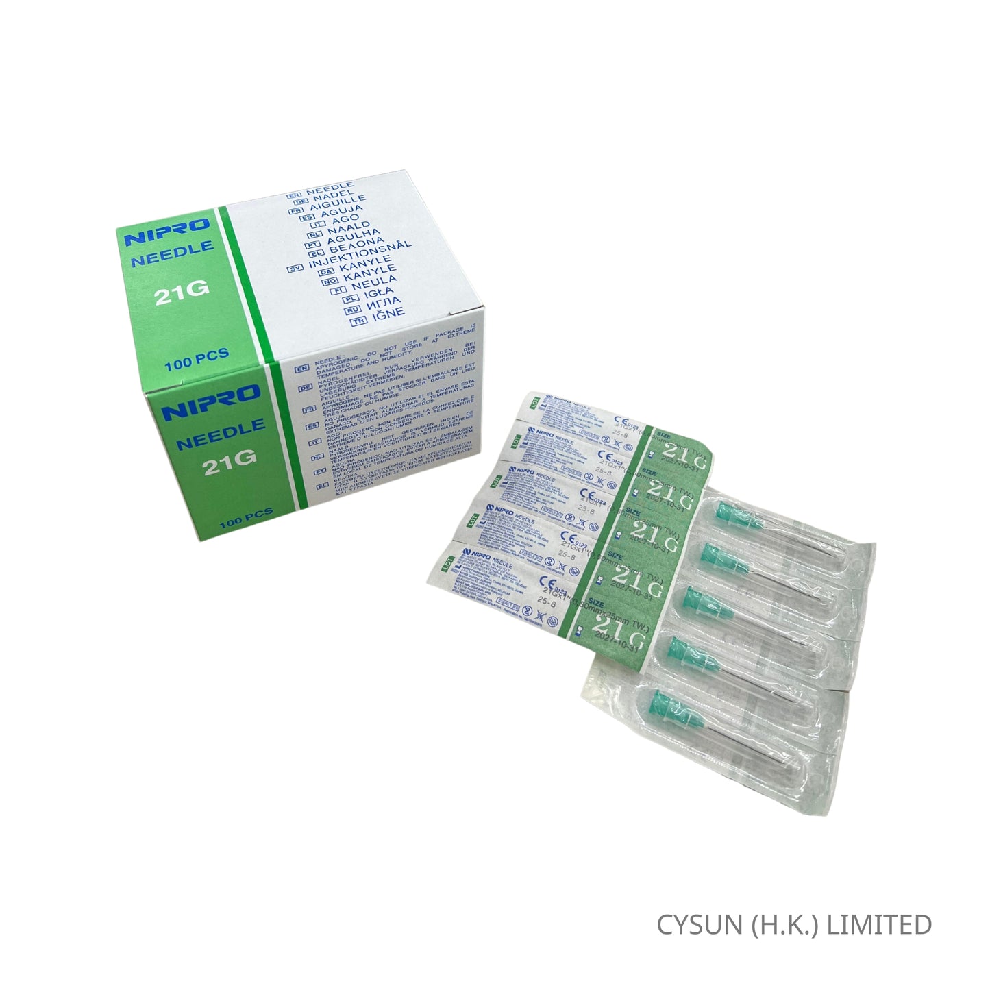 NIPRO 針咀 HYPODERMIC NEEDLE 21G x 1" 100支