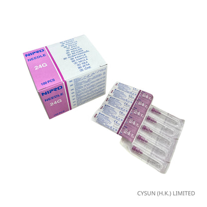 NIPRO 針咀 HYPODERMIC NEEDLE 24G x 1" 100支