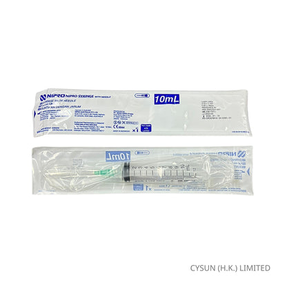 NIPRO 10ml 21Gx1-1/2" 螺旋咀 針筒連針咀 Luer Lock Syringe With Needle 獨立包裝