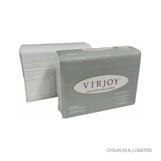 VIRJOY M-Fold 抹手紙 Paper Hand Towel 灰色和透明包裝
